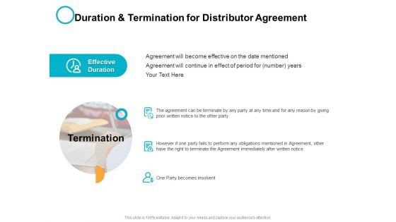 Duration And Termination For Distributor Agreement Ppt PowerPoint Presentation Slides Outfit