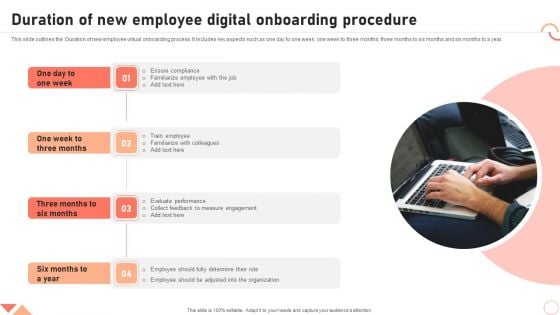 Duration Of New Employee Digital Onboarding Procedure Ppt Professional