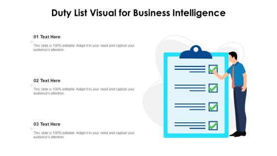 Duty List Visual For Business Intelligence Ppt PowerPoint Presentation Outline Gallery PDF