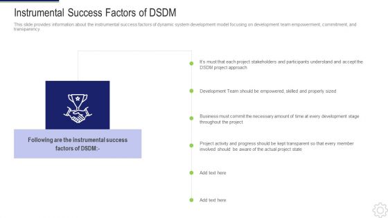 Dynamic System Development Method Instrumental Success Factors Of DSDM Ppt Portfolio Professional PDF