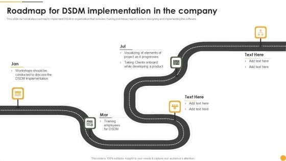 Dynamic Systems Development Approach Roadmap For DSDM Implementation In The Company Icons PDF