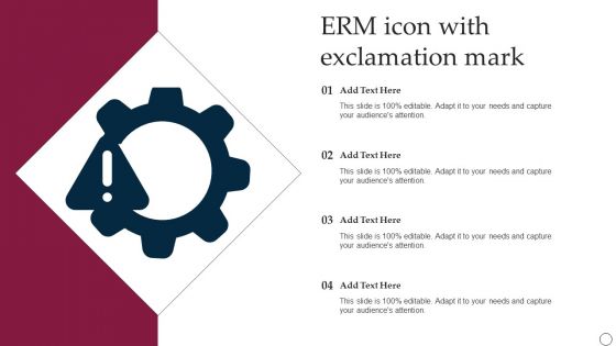 ERM Icon With Exclamation Mark Ppt PowerPoint Presentation File Ideas PDF