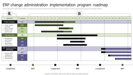 ERP Change Administration Implementation Program Roadmap Wd Formats PDF