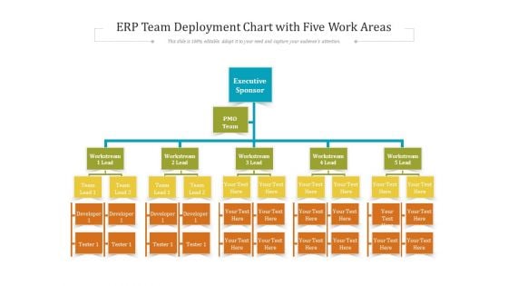 ERP Team Deployment Chart With Five Work Areas Ppt PowerPoint Presentation File Samples PDF