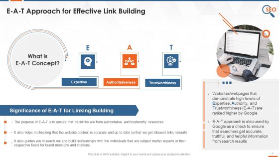 E A T Framework For Link Building Training Ppt