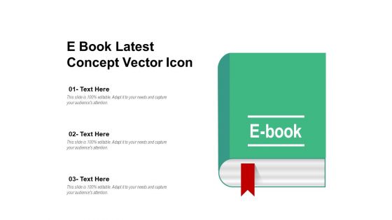 E Book Latest Concept Vector Icon Ppt PowerPoint Presentation File Design Inspiration PDF