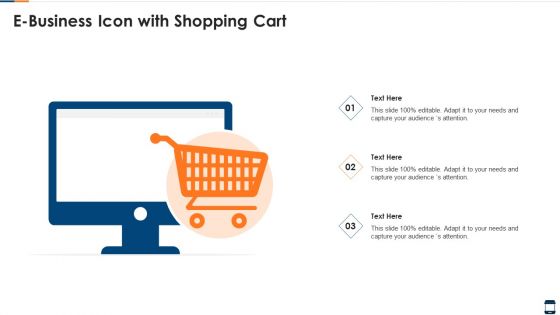 E Business Icon With Shopping Cart Structure PDF