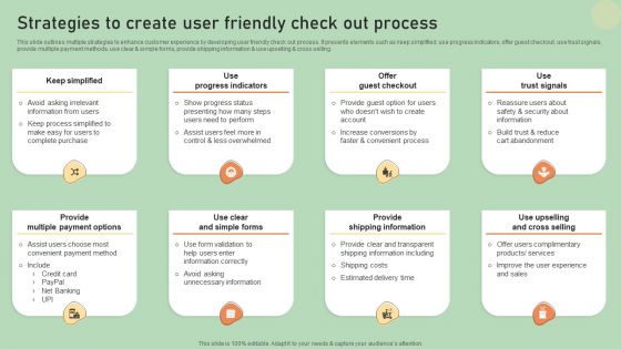 E Commerce Business Development Plan Strategies To Create User Friendly Check Out Process Themes PDF