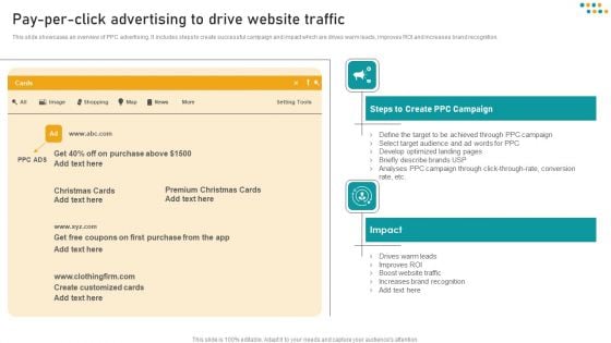 E Commerce Business Pay Per Click Advertising To Drive Website Traffic Template PDF E Commerce Business Pay Per Click Advertising To Drive Website Traffic Template PDF