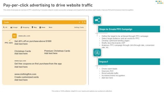 E Commerce Business Pay Per Click Advertising To Drive Website Traffic Template PDF