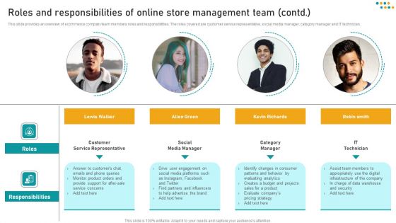 E Commerce Business Roles And Responsibilities Of Online Store Management Team Download PDF