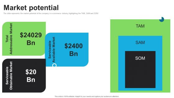 E Commerce Company Investor Funding Elevator Pitch Deck Market Potential Structure PDF