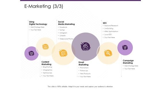 E Commerce E Marketing SEO Ppt PowerPoint Presentation Icon Inspiration PDF