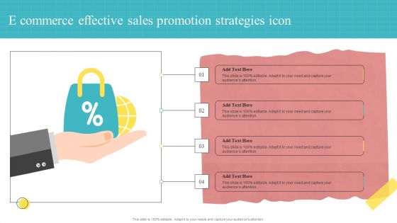 E Commerce Effective Sales Promotion Strategies Icon Ppt PowerPoint Presentation Layouts Example File PDF