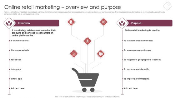 E Commerce Marketing Techniques To Boost Sales Online Retail Marketing Overview And Purpose Diagrams PDF E Commerce Marketing Techniques To Boost Sales Online Retail Marketing Overview And Purpose Diagrams PDF