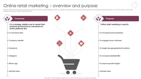 E Commerce Marketing Techniques To Boost Sales Online Retail Marketing Overview And Purpose Diagrams PDF