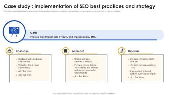 E Commerce Operations In B2b Case Study Implementation Of Seo Best Practices Brochure PDF