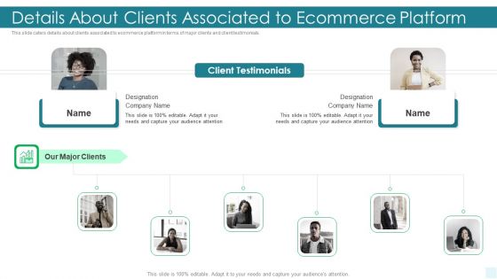 E Commerce Platform Investor Fundraising Elevator Details About Clients Associated To Ecommerce Platform Guidelines PDF