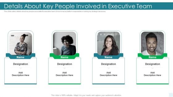 E Commerce Platform Investor Fundraising Elevator Details About Key People Involved In Executive Team Graphics PDF E Commerce Platform Investor Fundraising Elevator Details About Key People Involved In Executive Team Graphics PDF