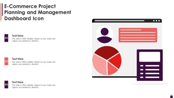 E Commerce Project Planning And Management Dashboard Icon Background PDF