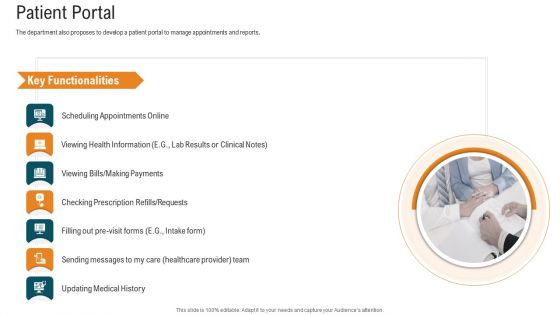 E Healthcare Strategic Development And Approach Patient Portal Mockup PDF