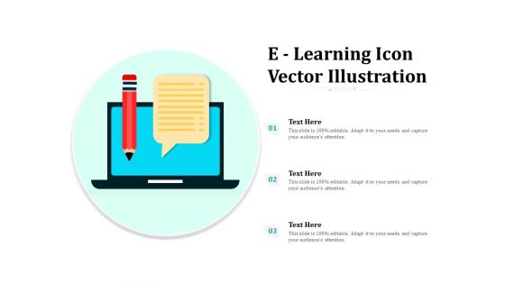 E Learning Icon Vector Illustration Ppt PowerPoint Presentation Portfolio Elements PDF