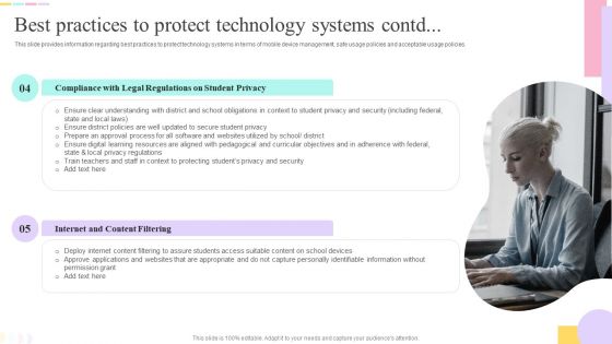 E Learning Playbook Best Practices To Protect Technology Systems Icons PDF