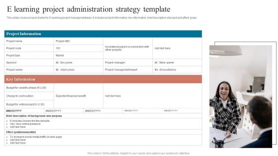 E Learning Project Administration Strategy Template Template PDF E Learning Project Administration Strategy Template Template PDF