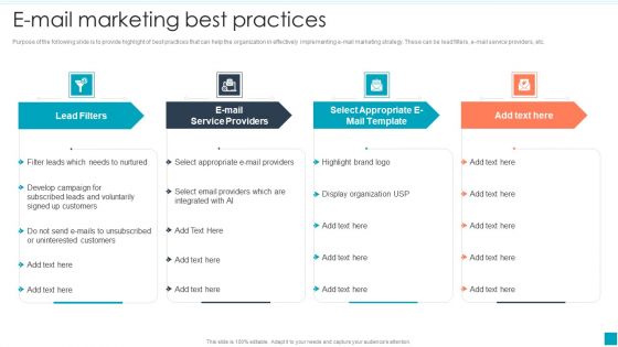 E Mail Marketing Best Practices Efficient B2B And B2C Marketing Techniques For Organization Professional PDF