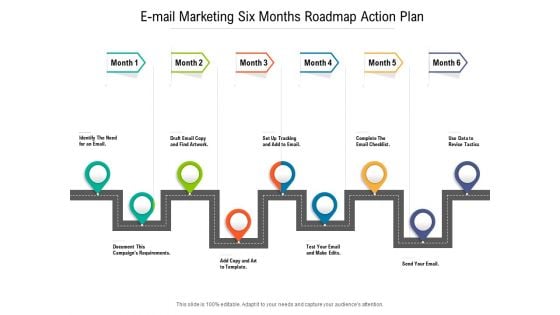 E Mail Marketing Six Months Roadmap Action Plan Information