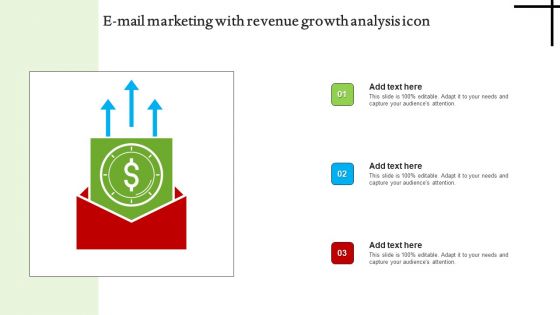 E Mail Marketing With Revenue Growth Analysis Icon Portrait PDF