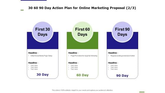 E Marketing 30 60 90 Day Action Plan For Online Marketing Proposal Ppt Infographics Mockup PDF E Marketing 30 60 90 Day Action Plan For Online Marketing Proposal Ppt Infographics Mockup PDF
