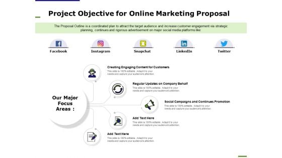 E Marketing Project Objective For Online Marketing Proposal Ppt Professional Background Designs PDF