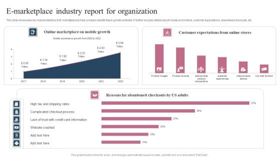 E Marketplace Industry Report For Organization Ppt Pictures Maker PDF