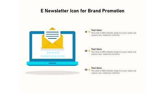 E Newsletter Icon For Brand Promotion Ppt PowerPoint Presentation Icon Styles PDF