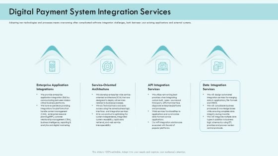 E Payment Transaction System Digital Payment System Integration Services Ppt File Maker PDF