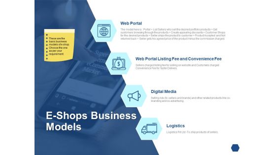 E Shops Business Models Ppt PowerPoint Presentation Pictures Examples