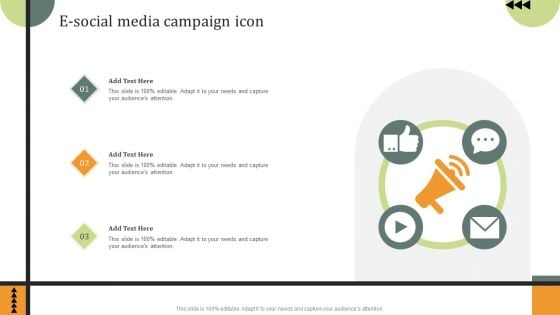 E Social Media Campaign Icon Ppt PowerPoint Presentation File Templates PDF