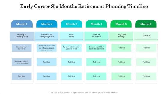 Early Career Six Months Retirement Planning Timeline Inspiration