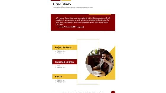 Eatery E Commerce Proposal Case Study One Pager Sample Example Document