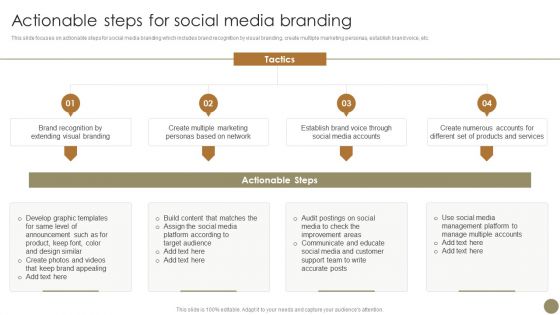 Echniques To Enhance Brand Actionable Steps For Social Media Branding Slides PDF Echniques To Enhance Brand Actionable Steps For Social Media Branding Slides PDF