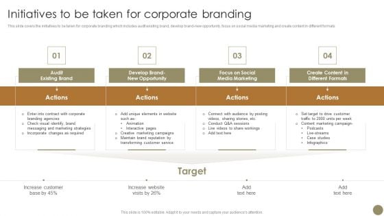 Echniques To Enhance Brand Initiatives To Be Taken For Corporate Branding Infographics PDF Echniques To Enhance Brand Initiatives To Be Taken For Corporate Branding Infographics PDF