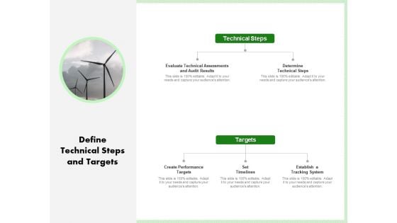 Eco Friendly And Feasibility Management Define Technical Steps And Targets Graphics PDF