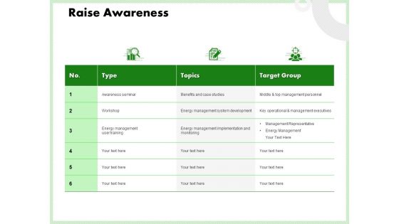 Eco Friendly And Feasibility Management Raise Awareness Themes PDF