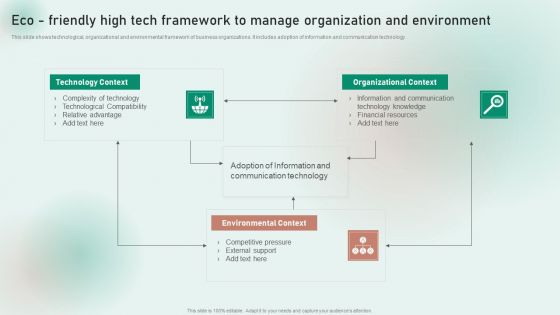 Eco Friendly High Tech Framework To Manage Organization And Environment Formats PDF