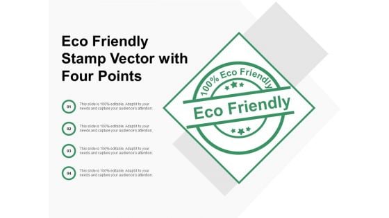 Eco Friendly Stamp Vector With Four Points Ppt Powerpoint Presentation Pictures Format