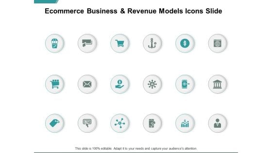 Ecommerce Business And Revenue Models Icons Slide Ppt PowerPoint Presentation Model Vector