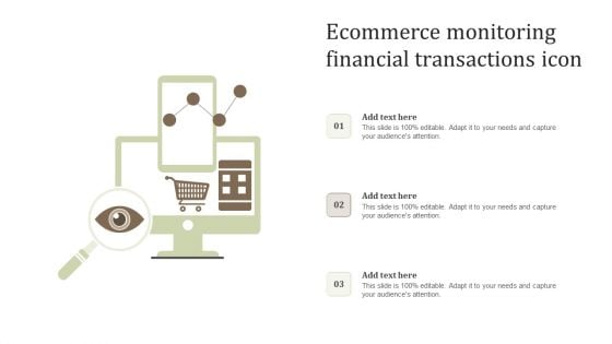 Ecommerce Monitoring Financial Transactions Icon Structure PDF