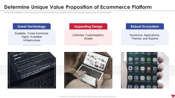 Ecommerce Platform Investor Capital Raising Elevator Determine Unique Value Proposition Of Ecommerce Platform Infographics PDF Ecommerce Platform Investor Capital Raising Elevator Determine Unique Value Proposition Of Ecommerce Platform Infographics PDF
