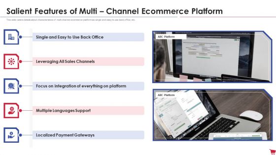 Ecommerce Platform Investor Capital Raising Elevator Salient Features Of Multi Channel Ecommerce Platform Background PDF